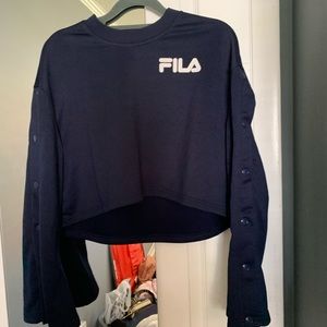 FILA cropped open snap top